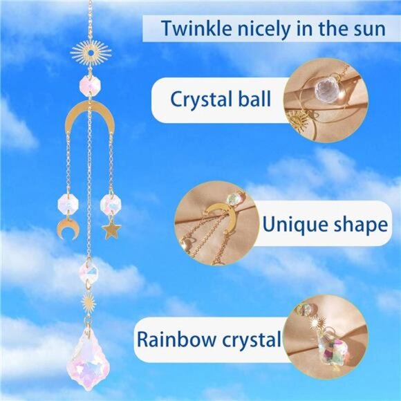 6Pieces Colorful Crystals Suncatcher Hanging for Window Crystal Ball Prism - Picture 5 of 7